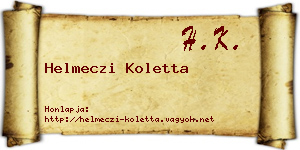 Helmeczi Koletta névjegykártya